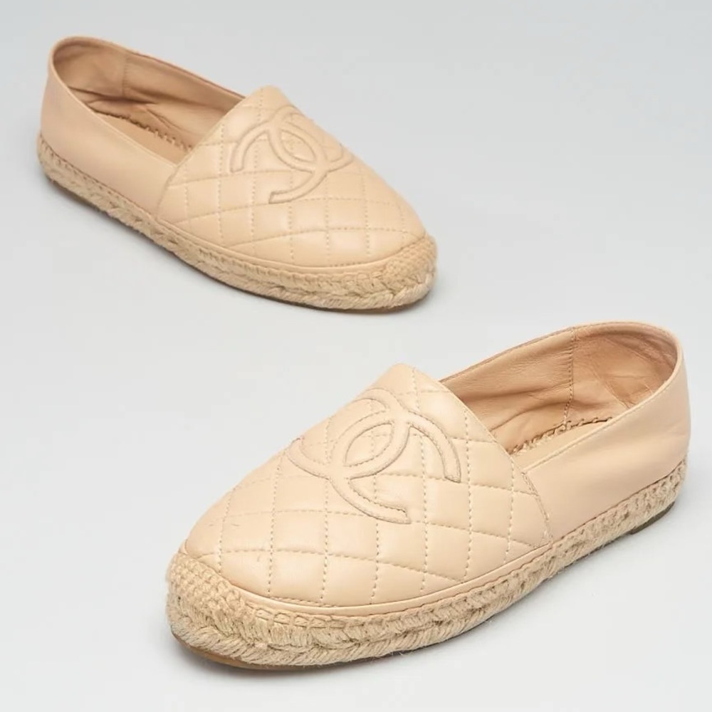 BRAND NEW Chanel Espadrilles Beige Calfskin